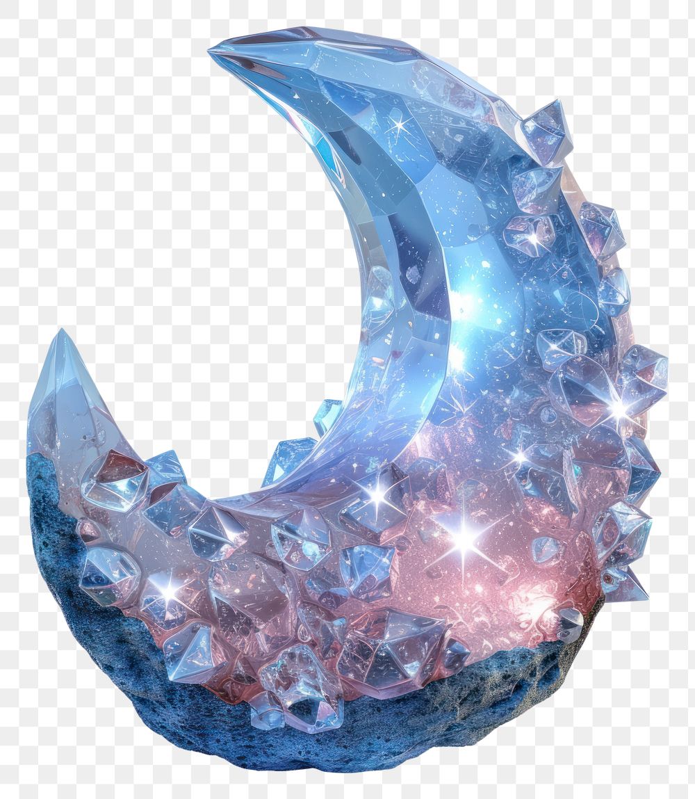 PNG Moon and star gemstone crystal astronomy.