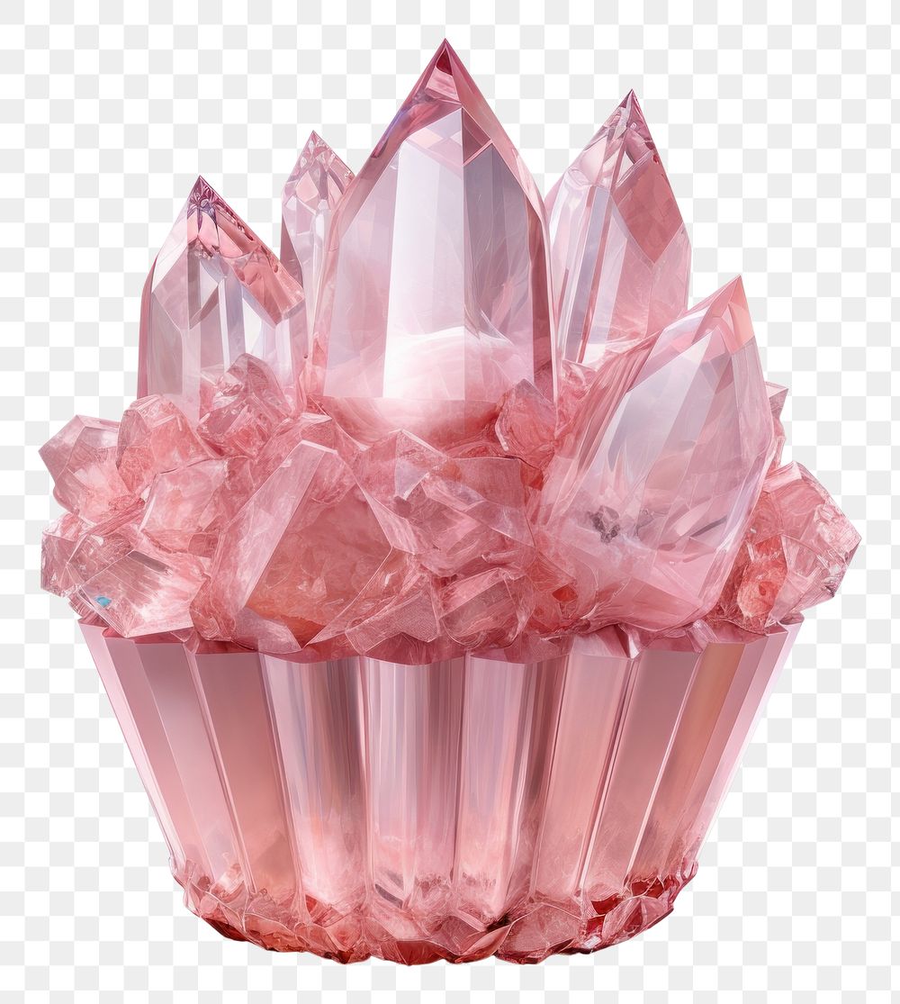 PNG Pink cupcake crystal gemstone mineral.