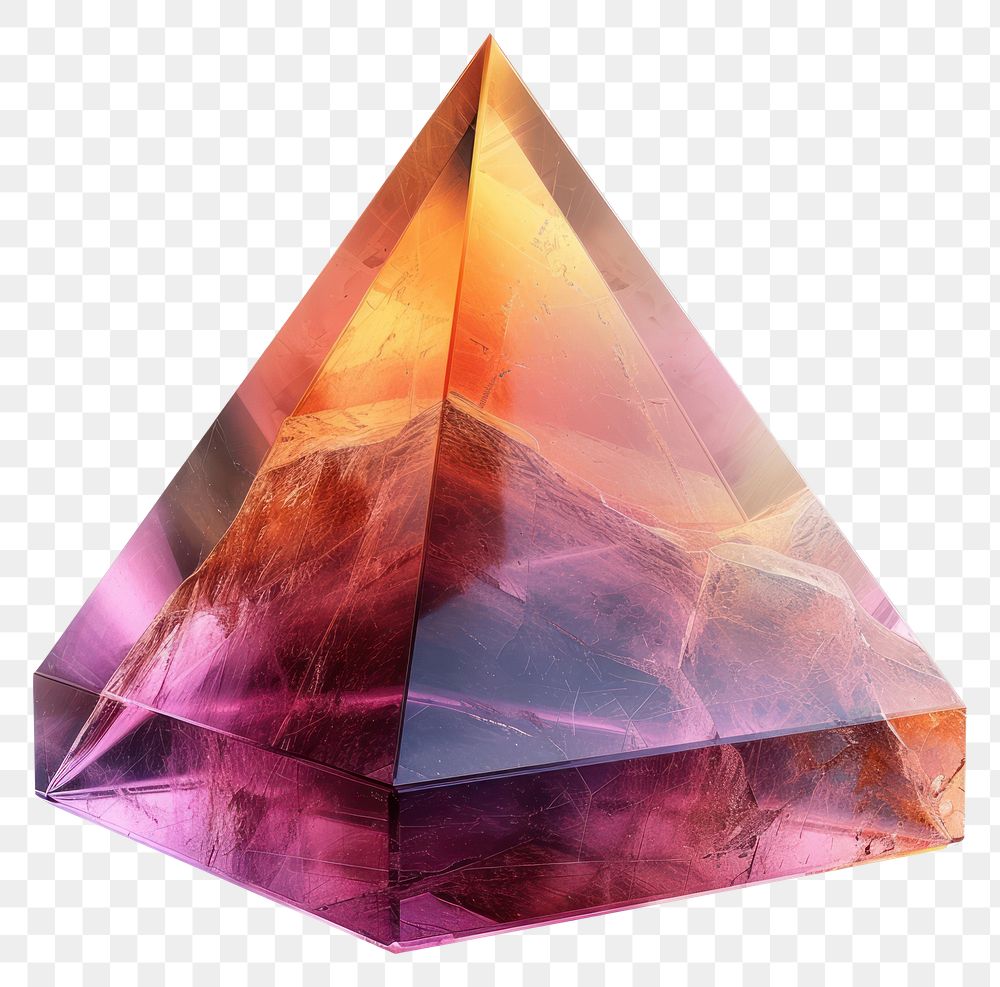 PNG Pyramid gemstone mineral crystal.