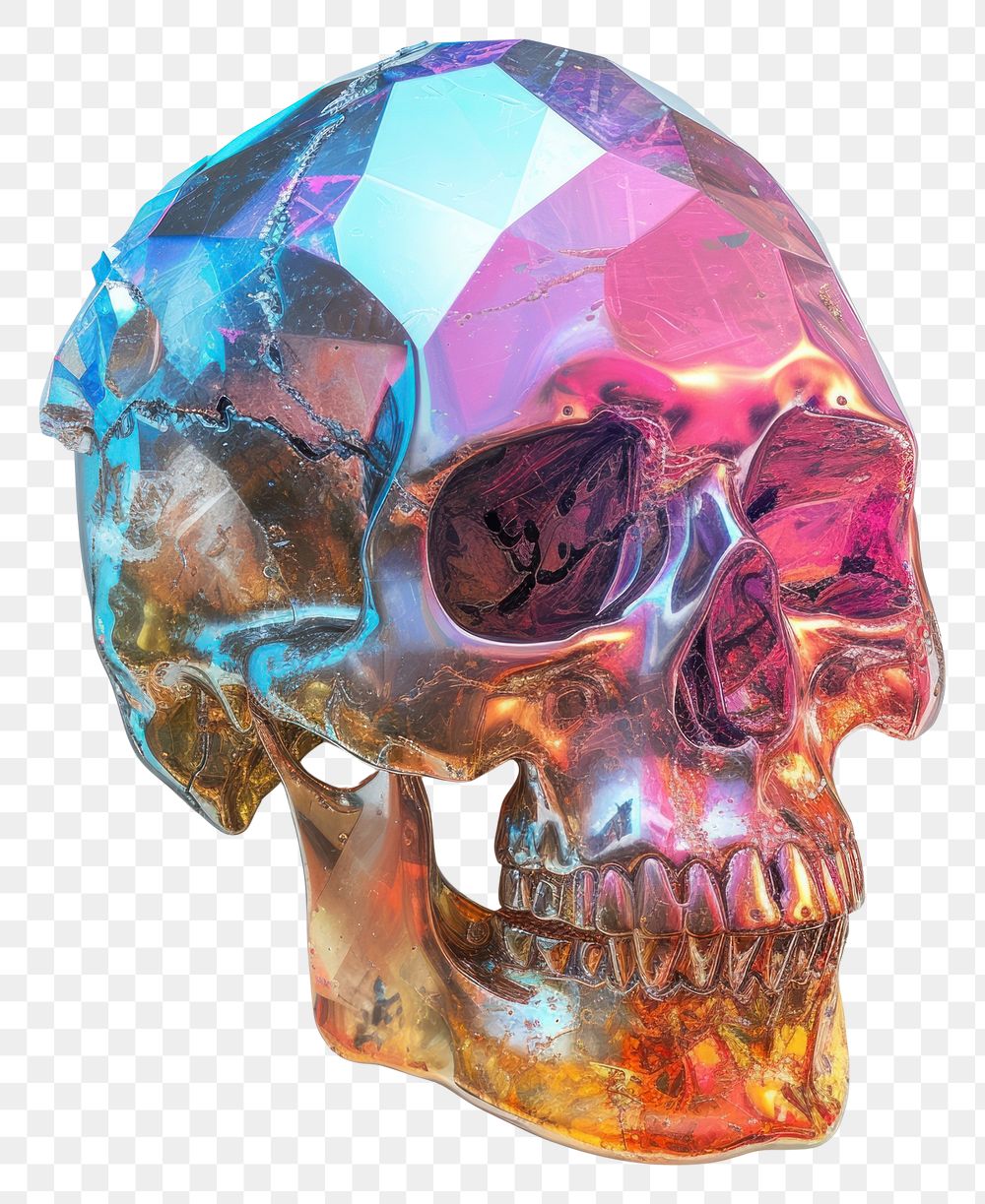 PNG Skull gemstone jewelry crystal.