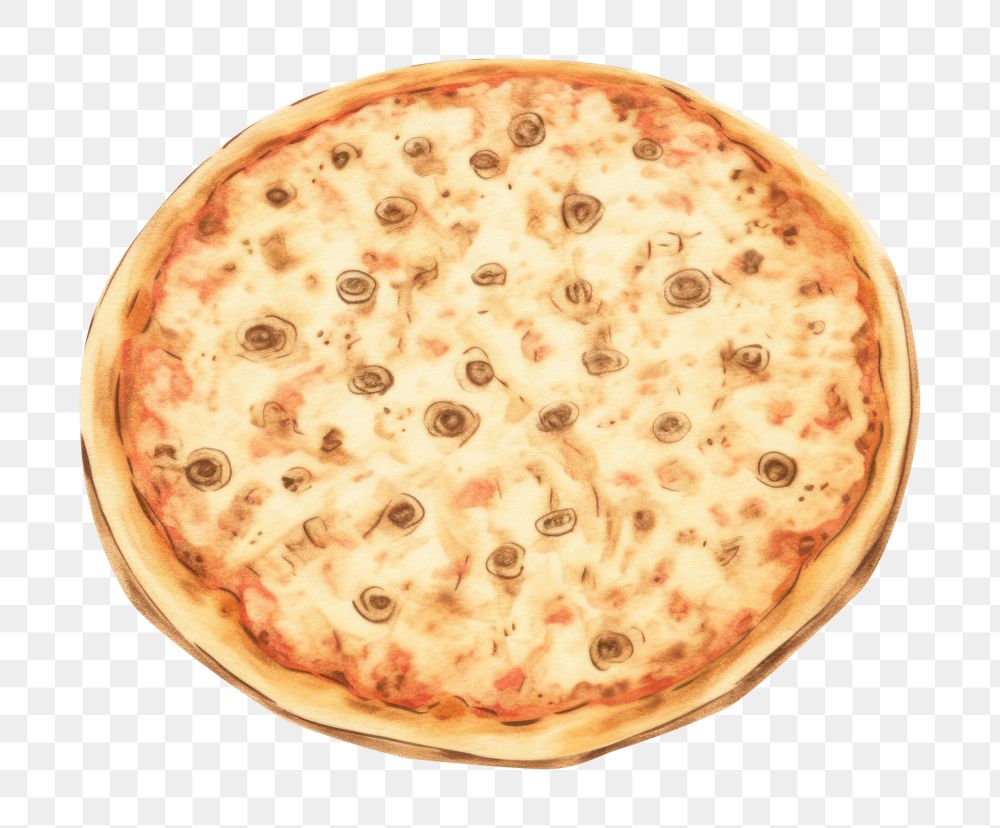 PNG Antique of pizza bread food white background.