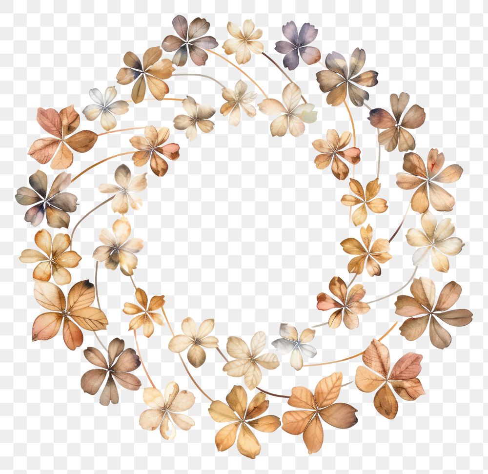 PNG Little flower circle border pattern jewelry wreath.