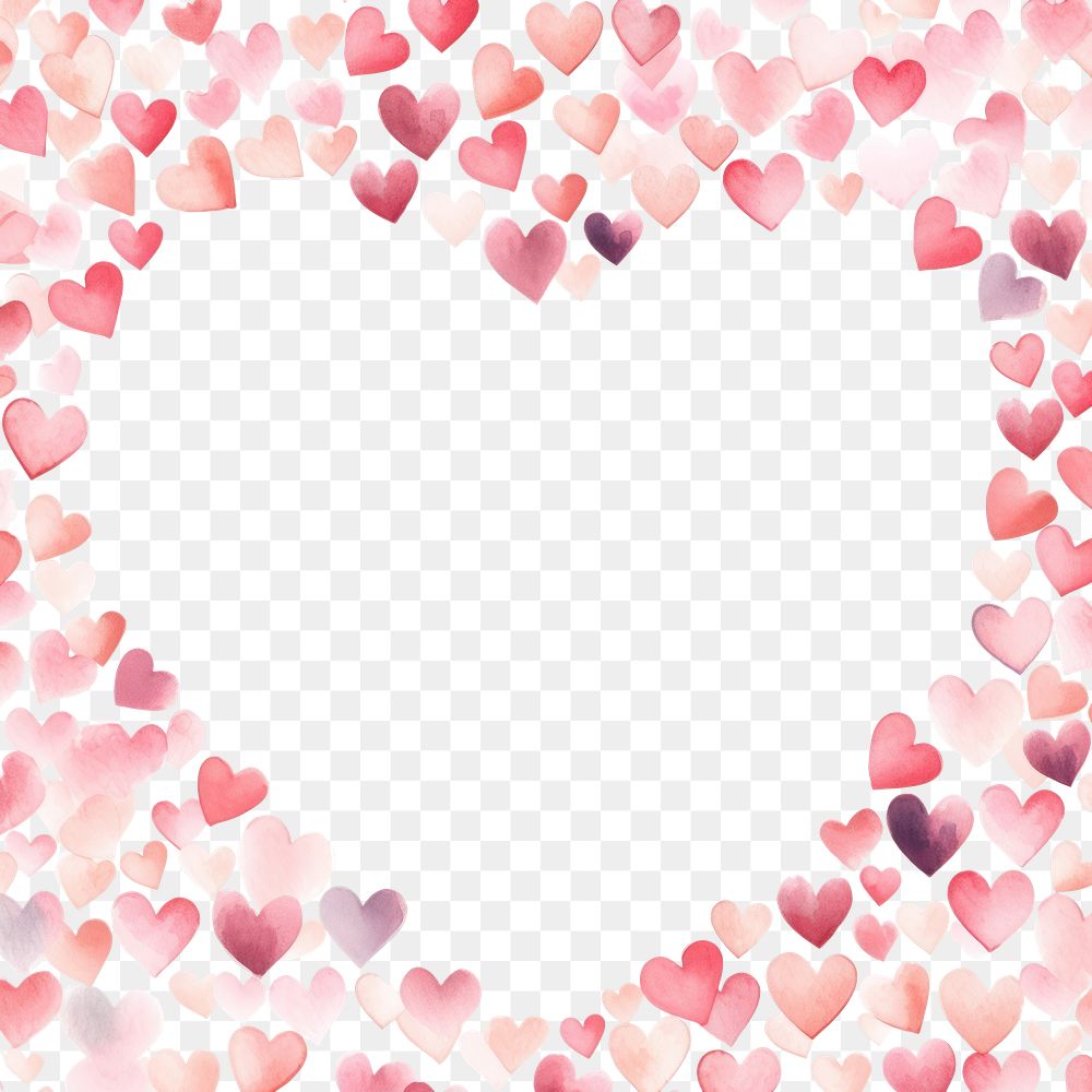 PNG Pink hearts heart shape border backgrounds pattern paper.
