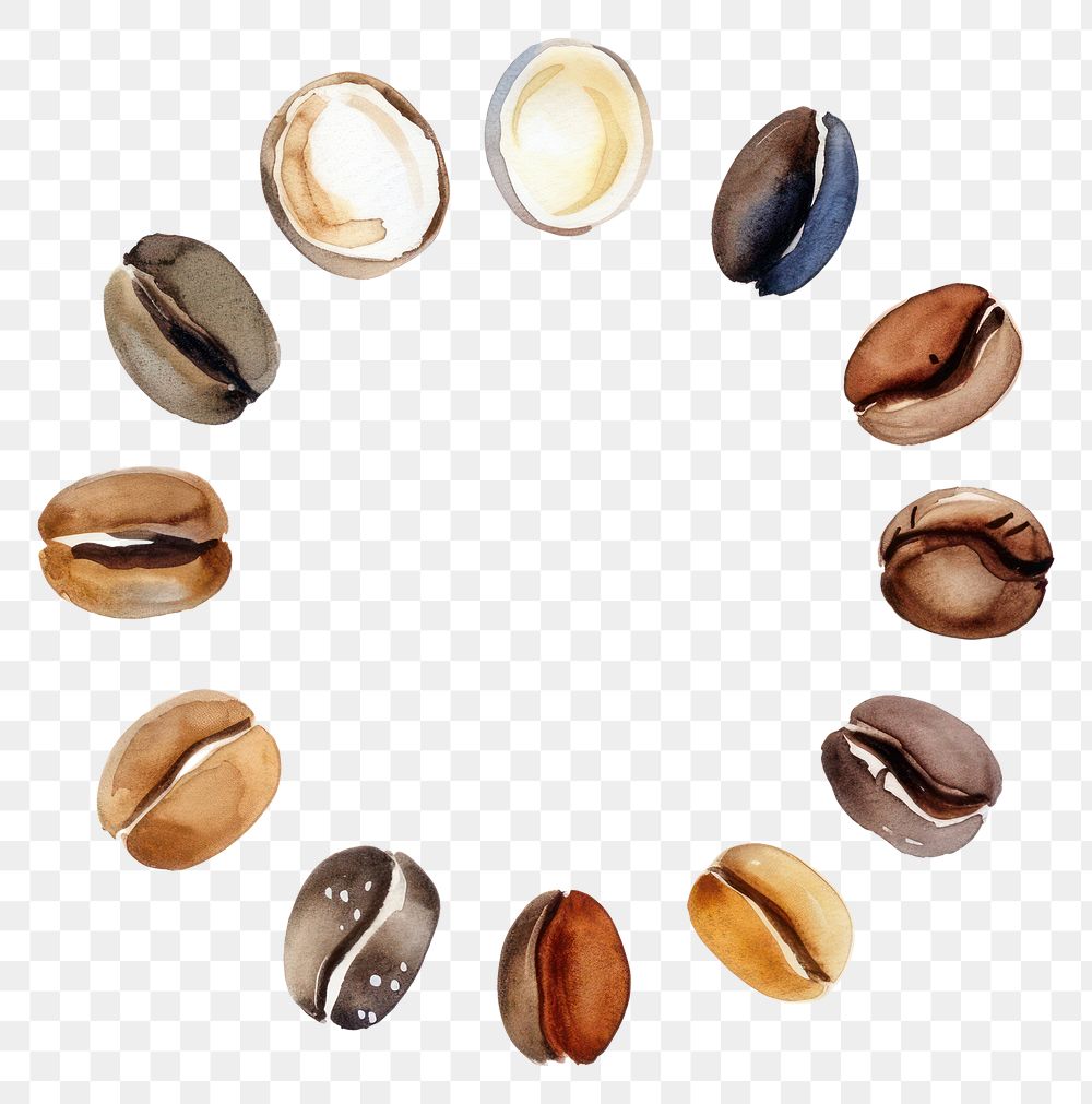 PNG Cute coffee circle border white background freshness variation.