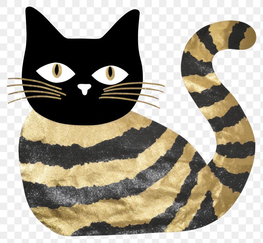 PNG  Cat shape ripped paper animal mammal black.