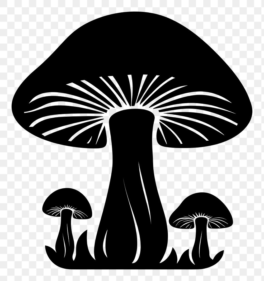 PNG Mushroom logo icon silhouette drawing fungus.