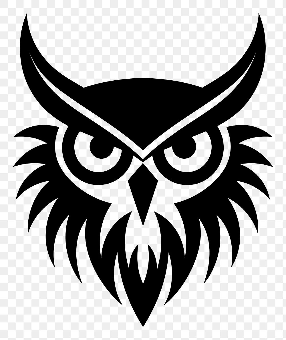 PNG Owl logo icon black white creativity.