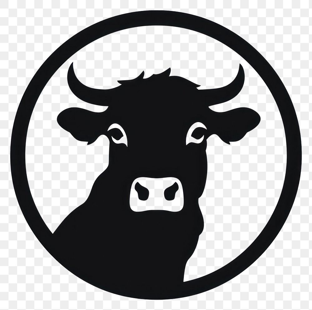 PNG Animal logo icon silhouette livestock cattle.