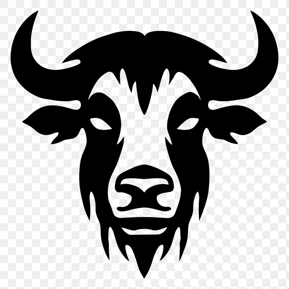 PNG Buffalo logo icon mammal animal black.