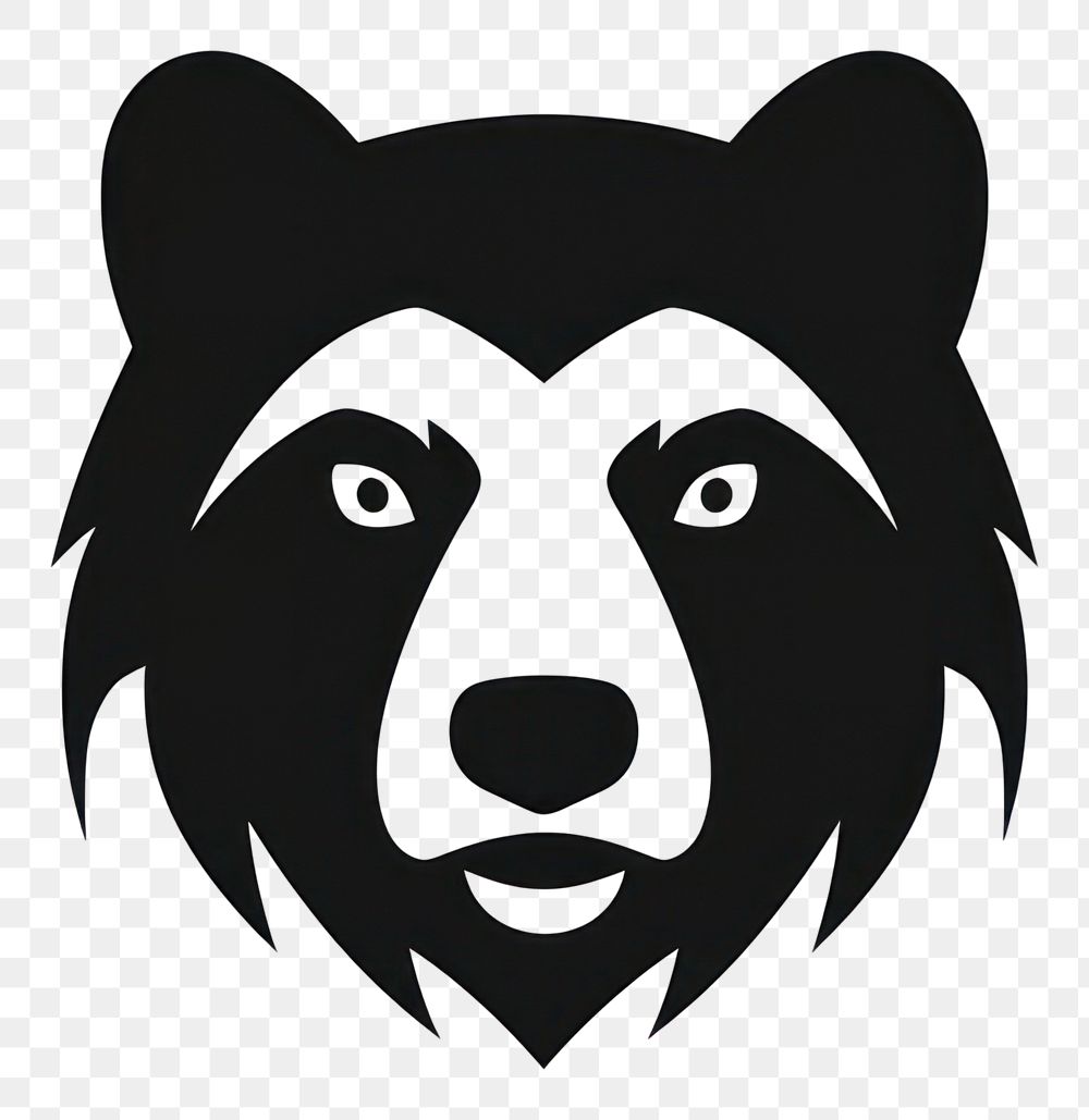 PNG Bear logo icon animal black monochrome.