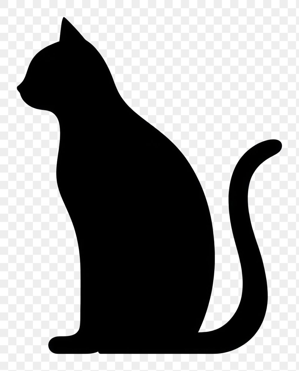 PNG Black cat logo icon silhouette animal mammal