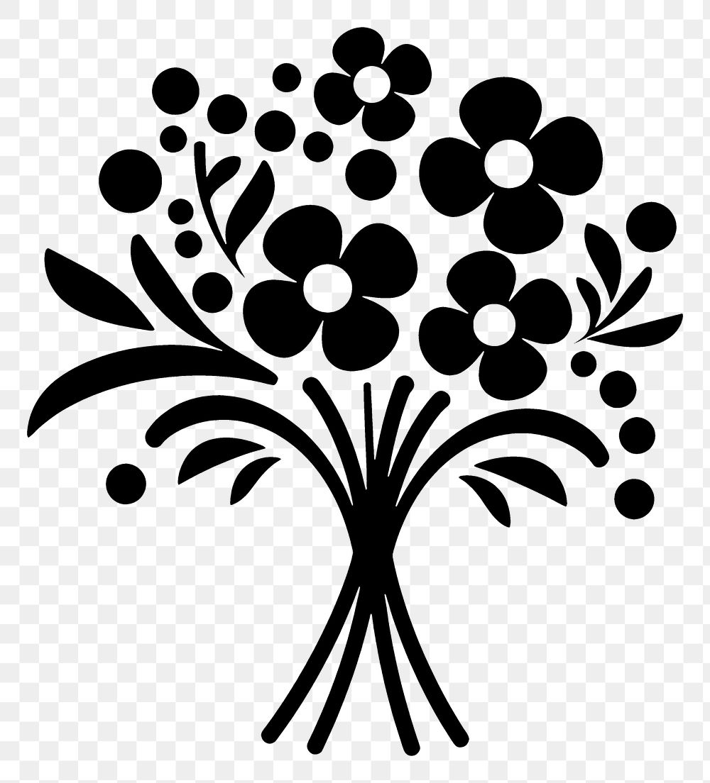 PNG Bouquet logo icon pattern drawing black.