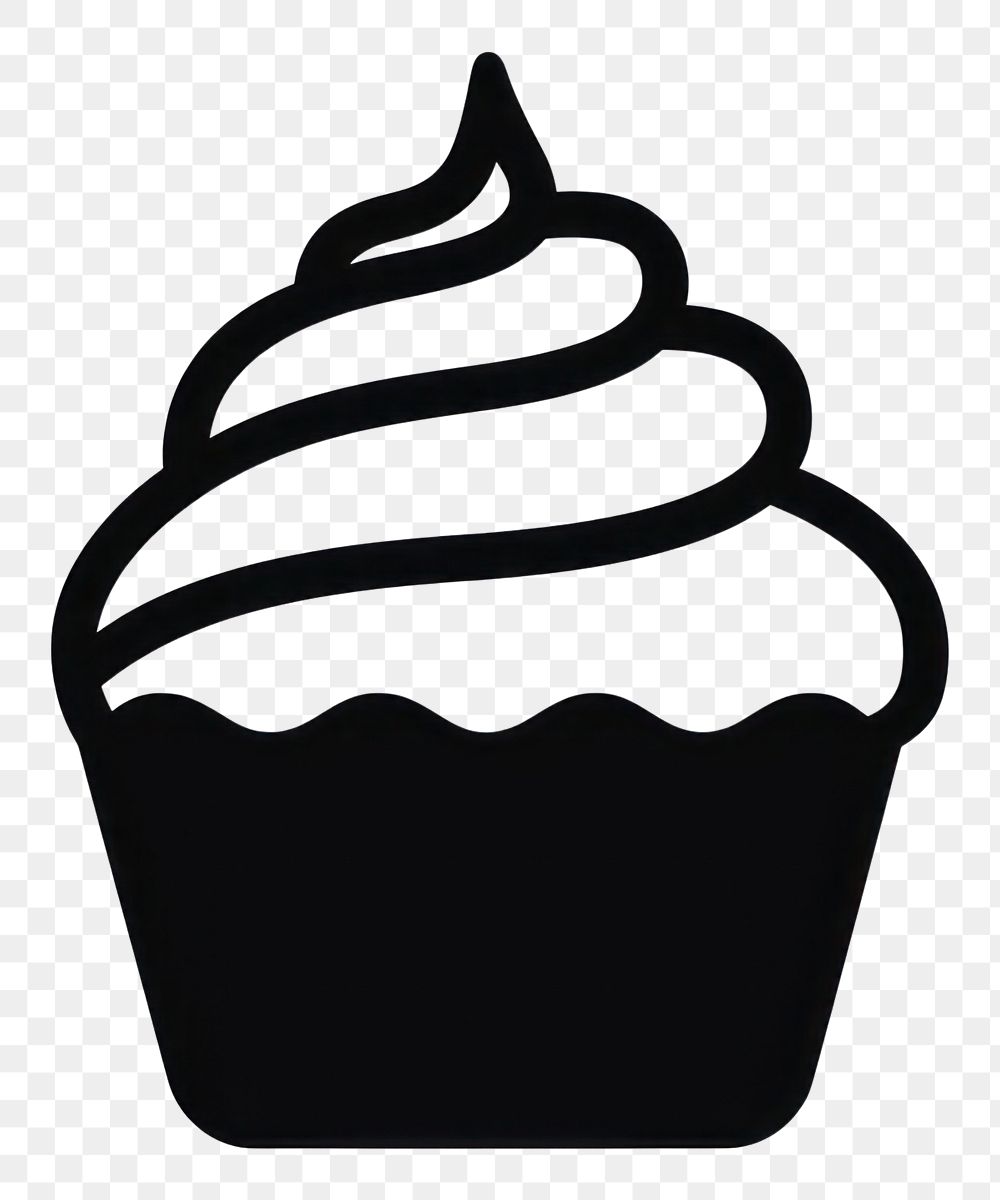 PNG Cupcake logo icon dessert cream black.