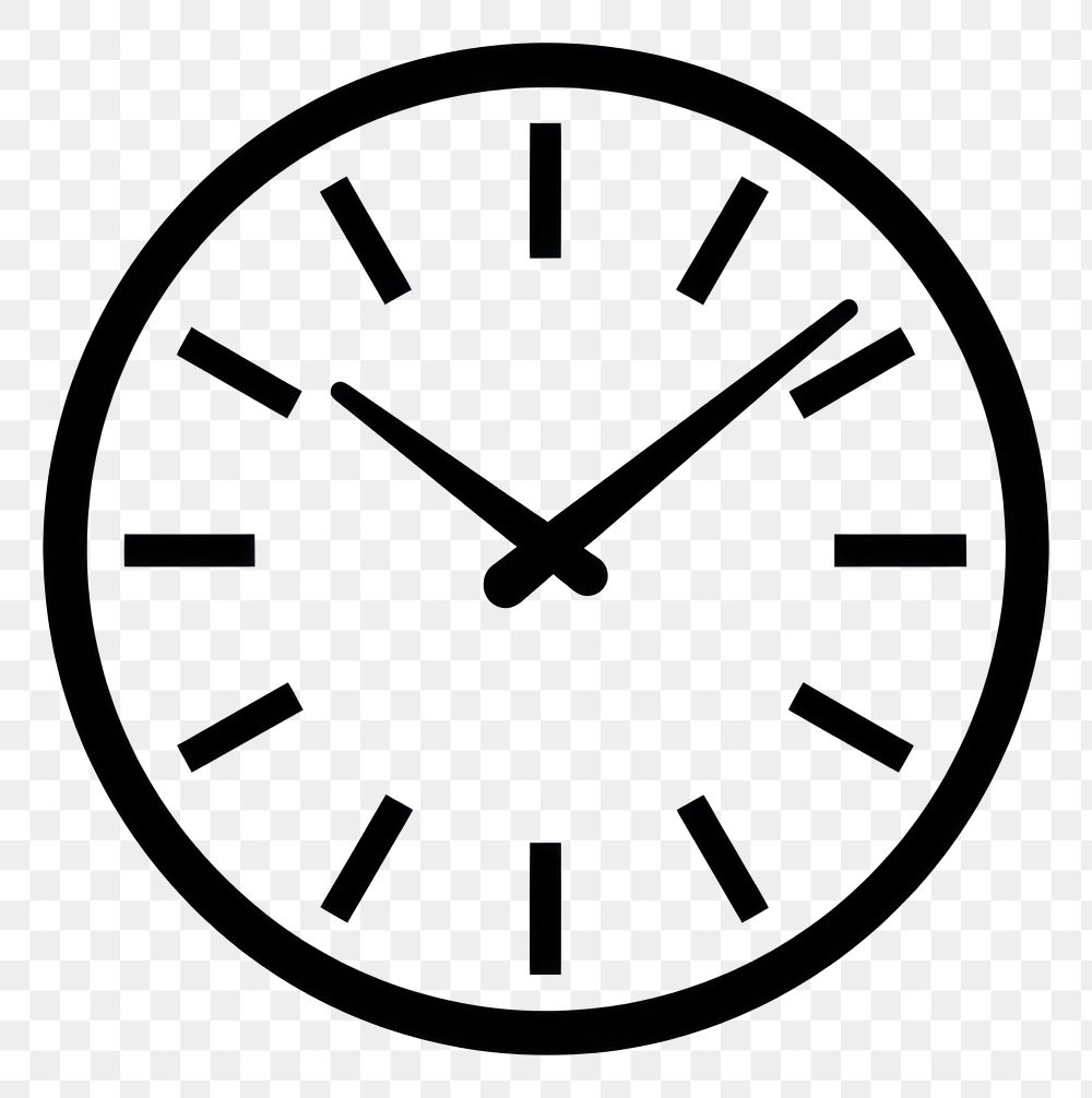 PNG Clock logo icon white black monochrome