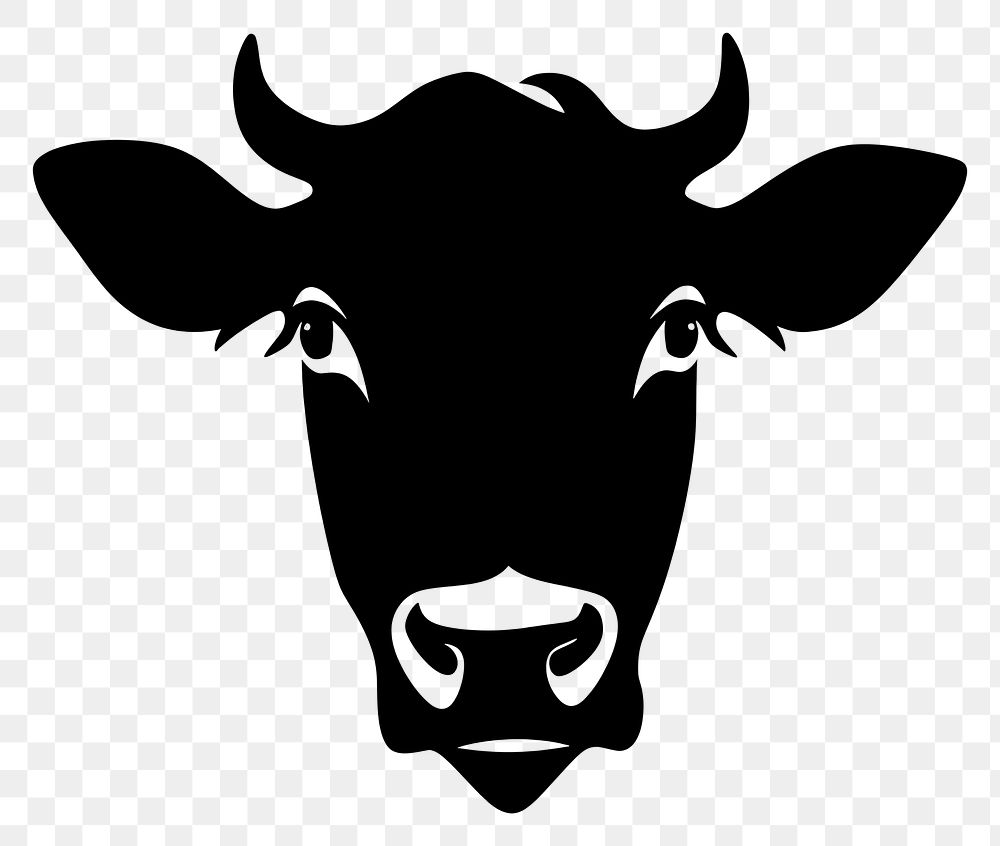 PNG Cow logo icon silhouette livestock cattle.