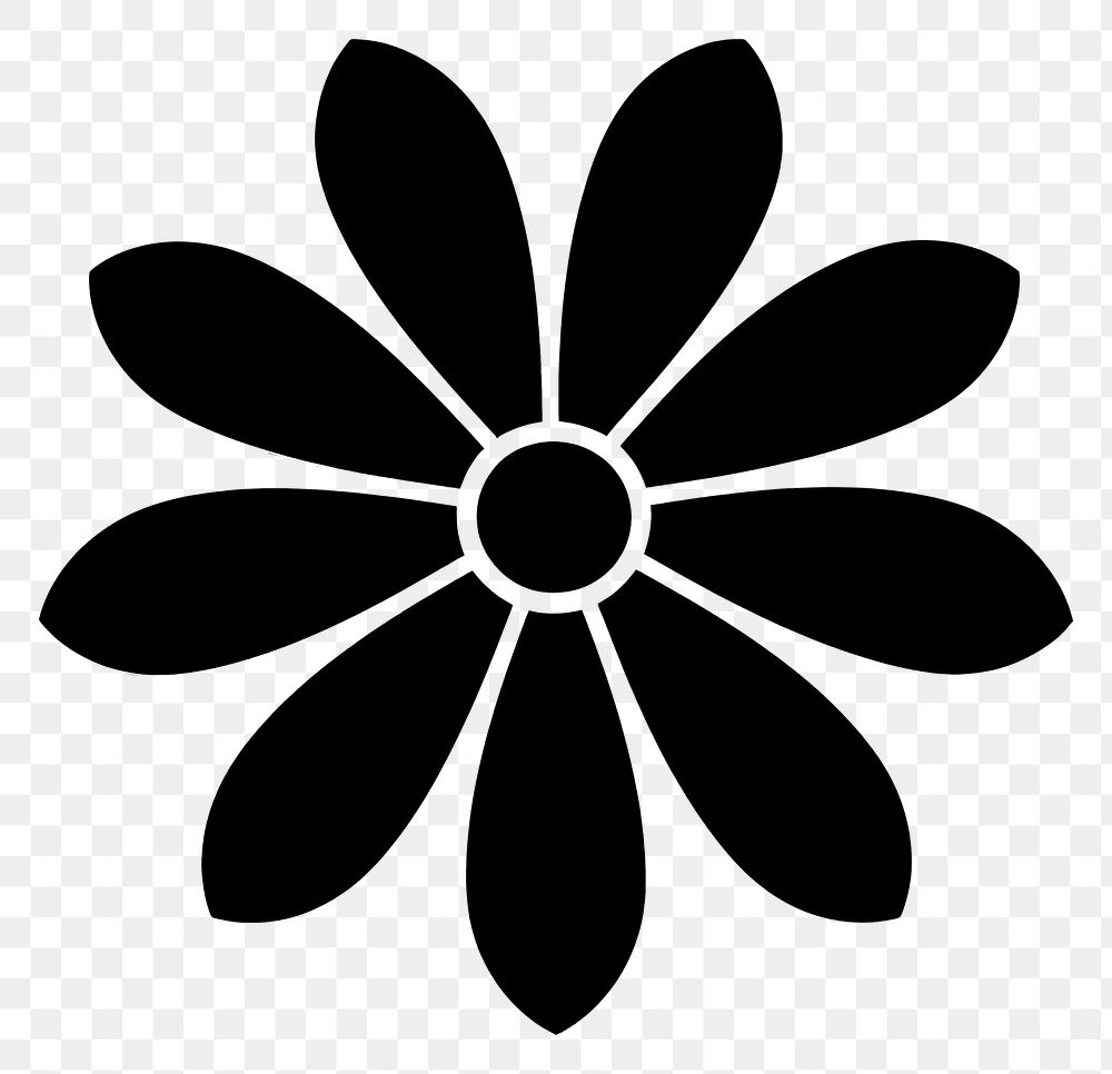 PNG Daisy logo icon flower white black.