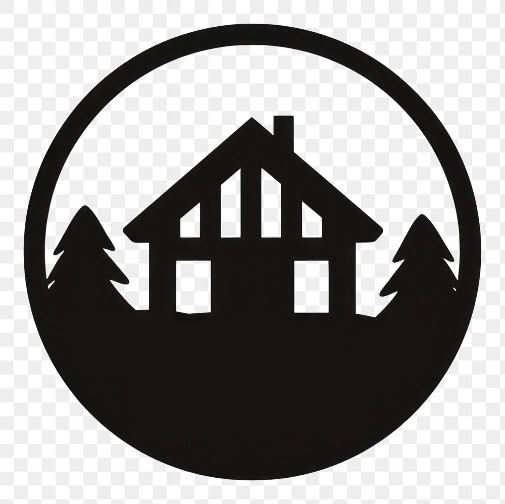 PNG House logo icon silhouette symbol black.