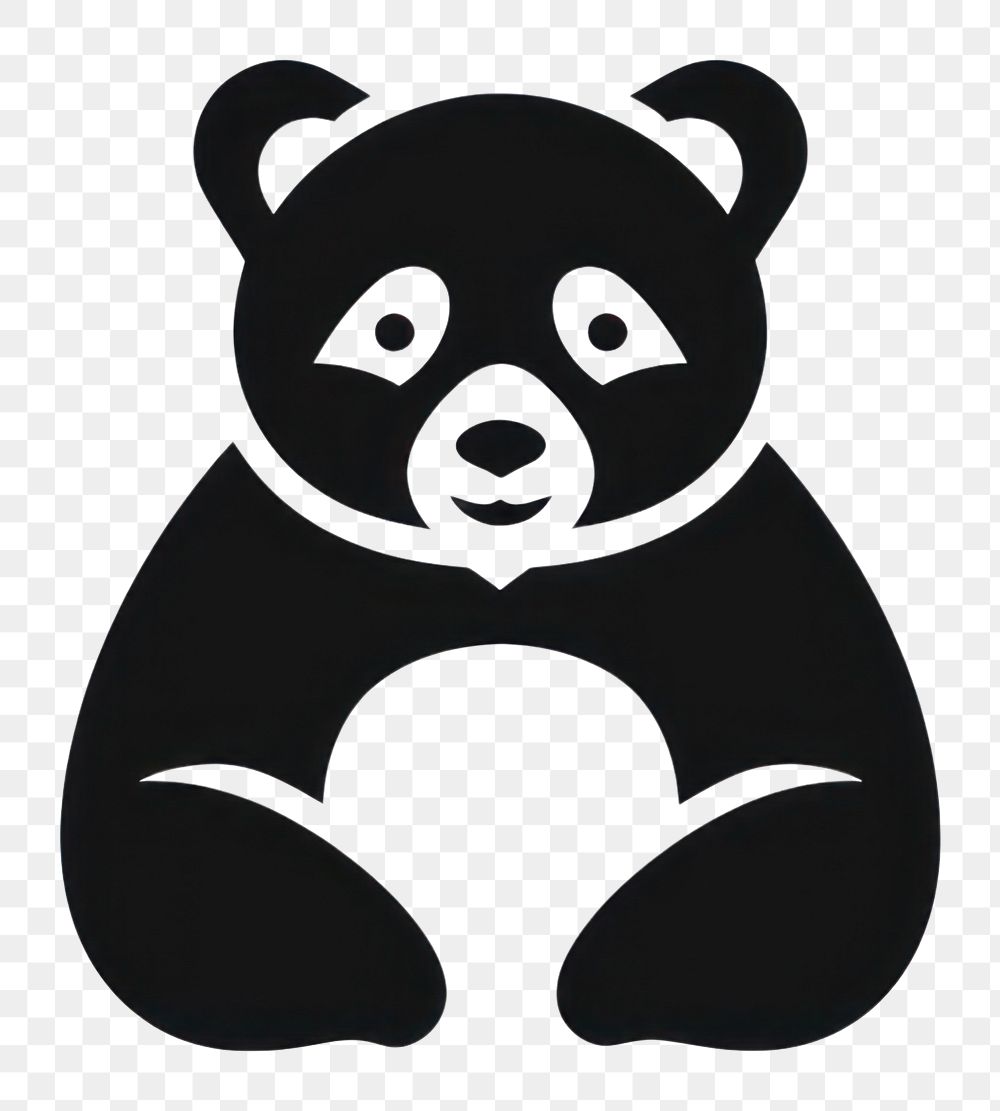 PNG Panda animals logo icon wildlife mammal black.