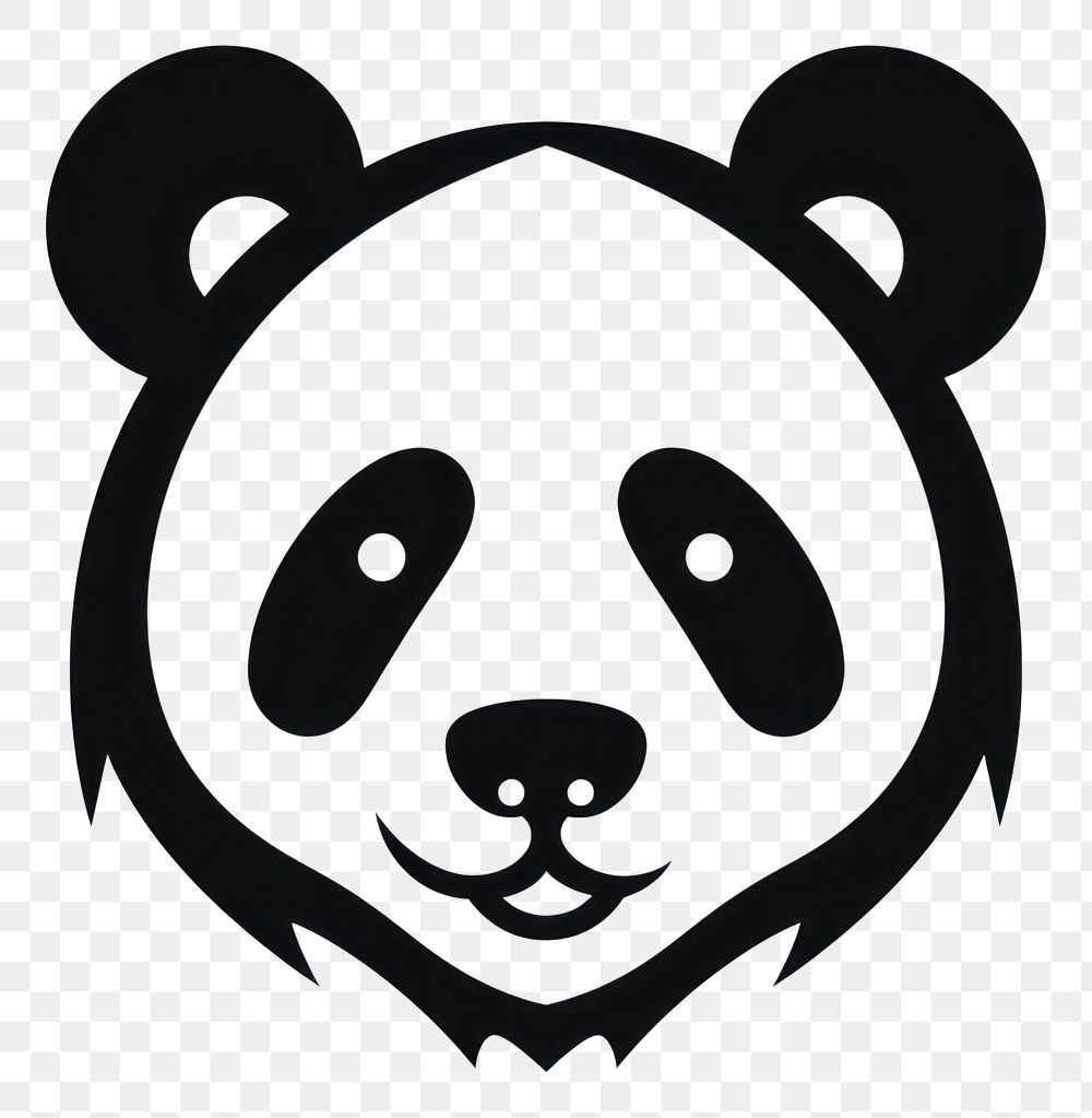 PNG Panda animals logo icon carnivora moustache portrait.