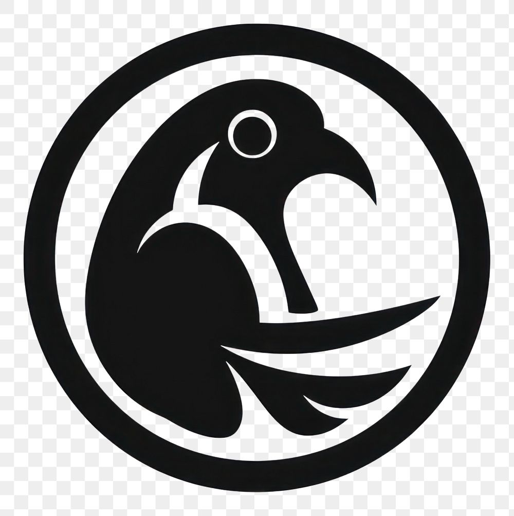 PNG Parrot logo icon black monochrome trademark.