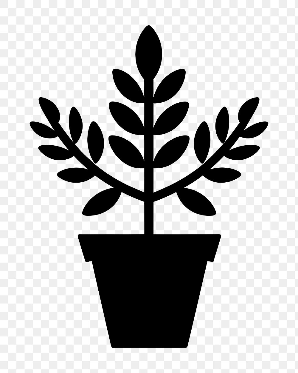 PNG Plant icon silhouette symbol black.