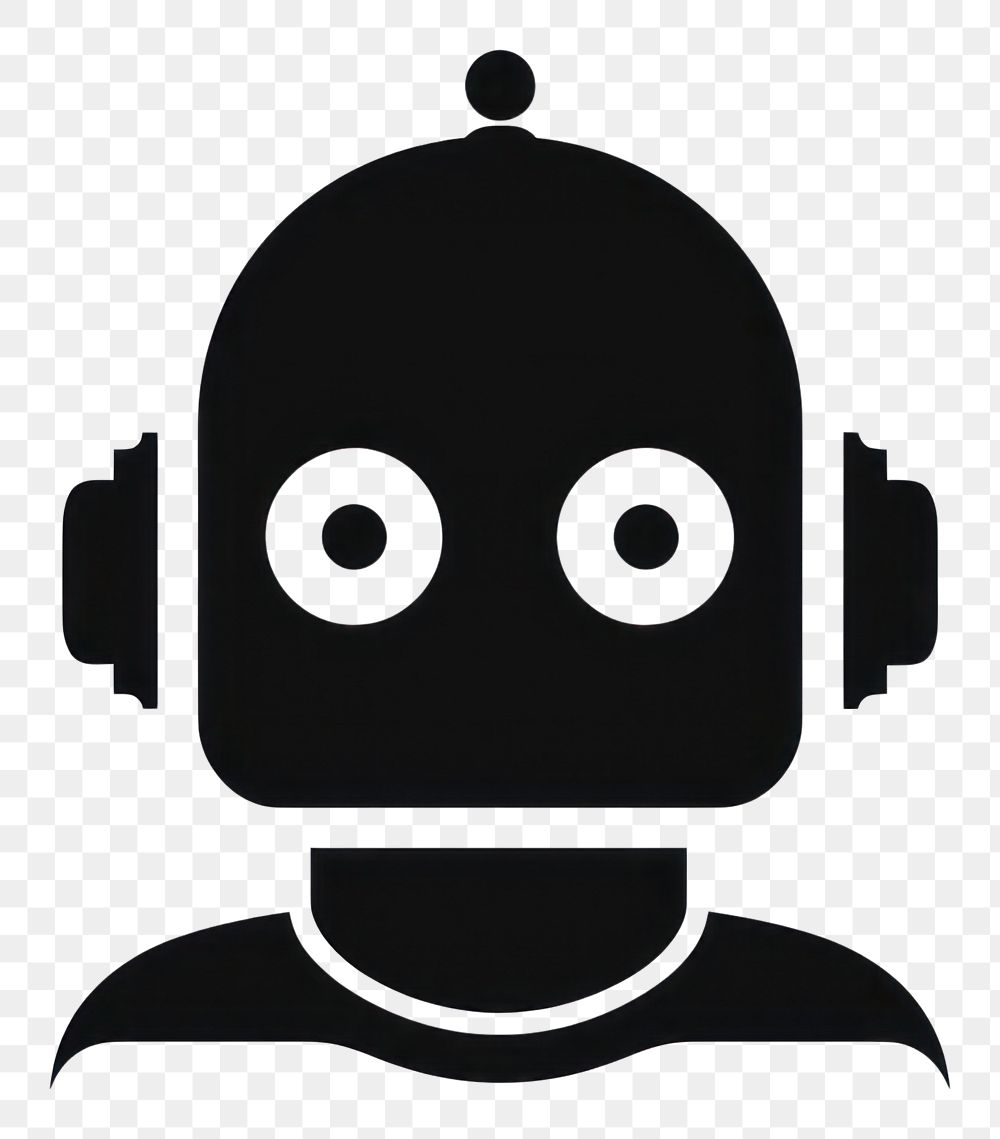 PNG Robot logo icon black technology futuristic.