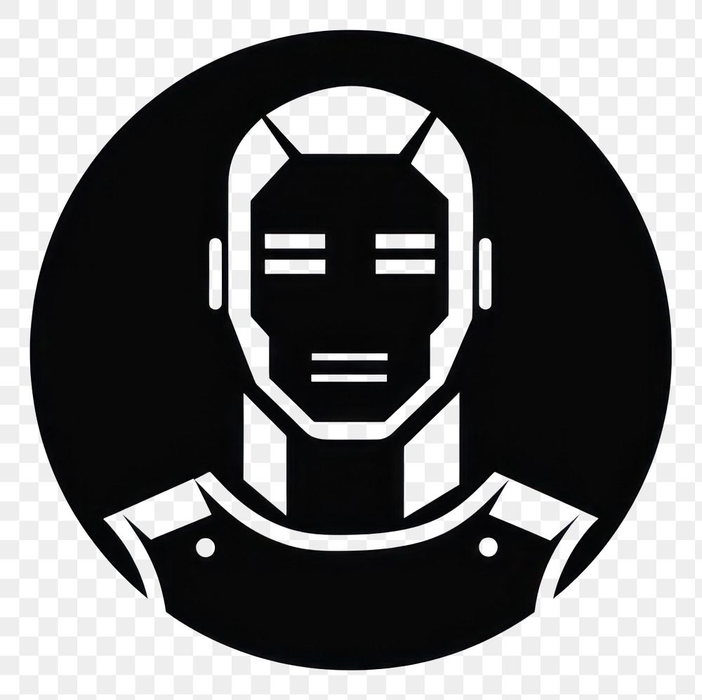 PNG Robot logo icon symbol black darkness.