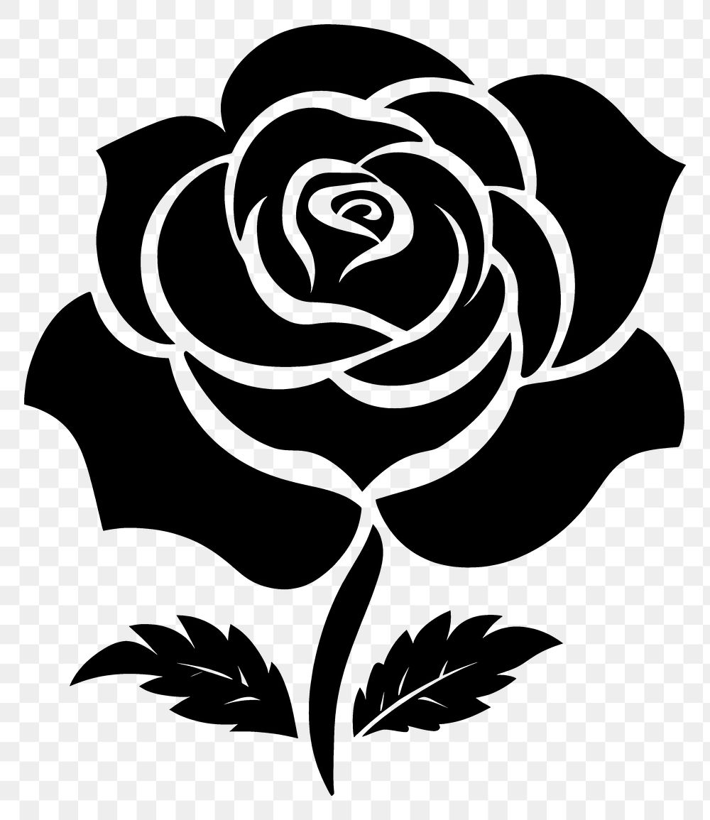 PNG Rose icon flower plant black.