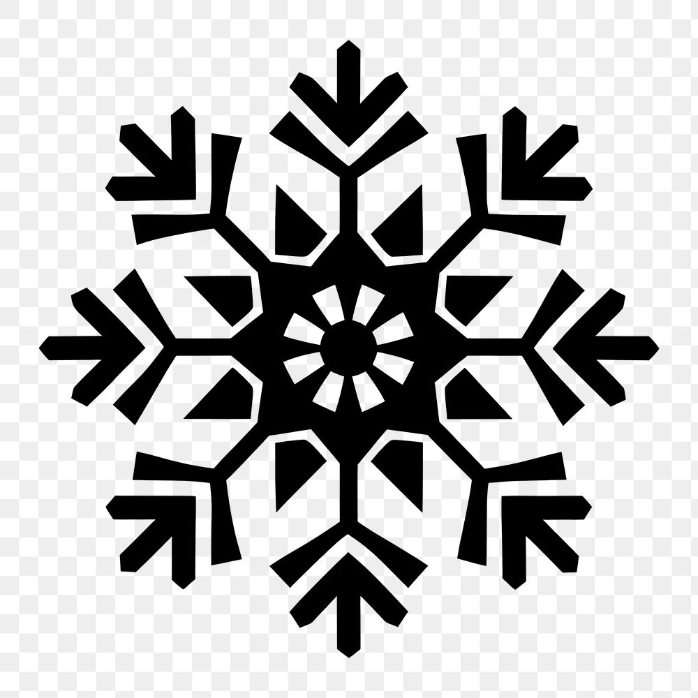 PNG Snowflake logo icon white monochrome decoration.
