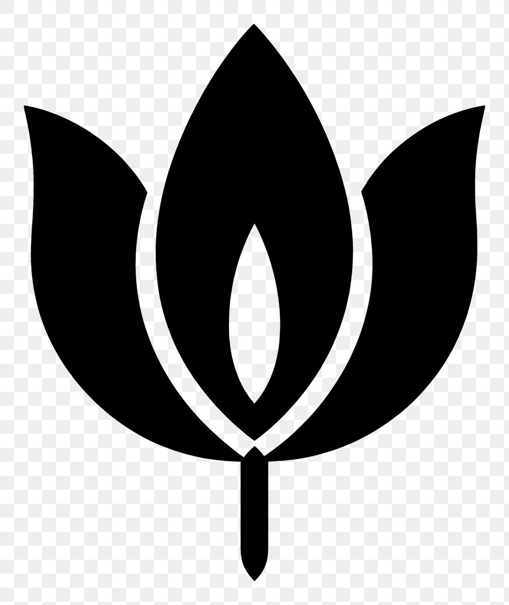 PNG Tulip logo icon white black stencil.