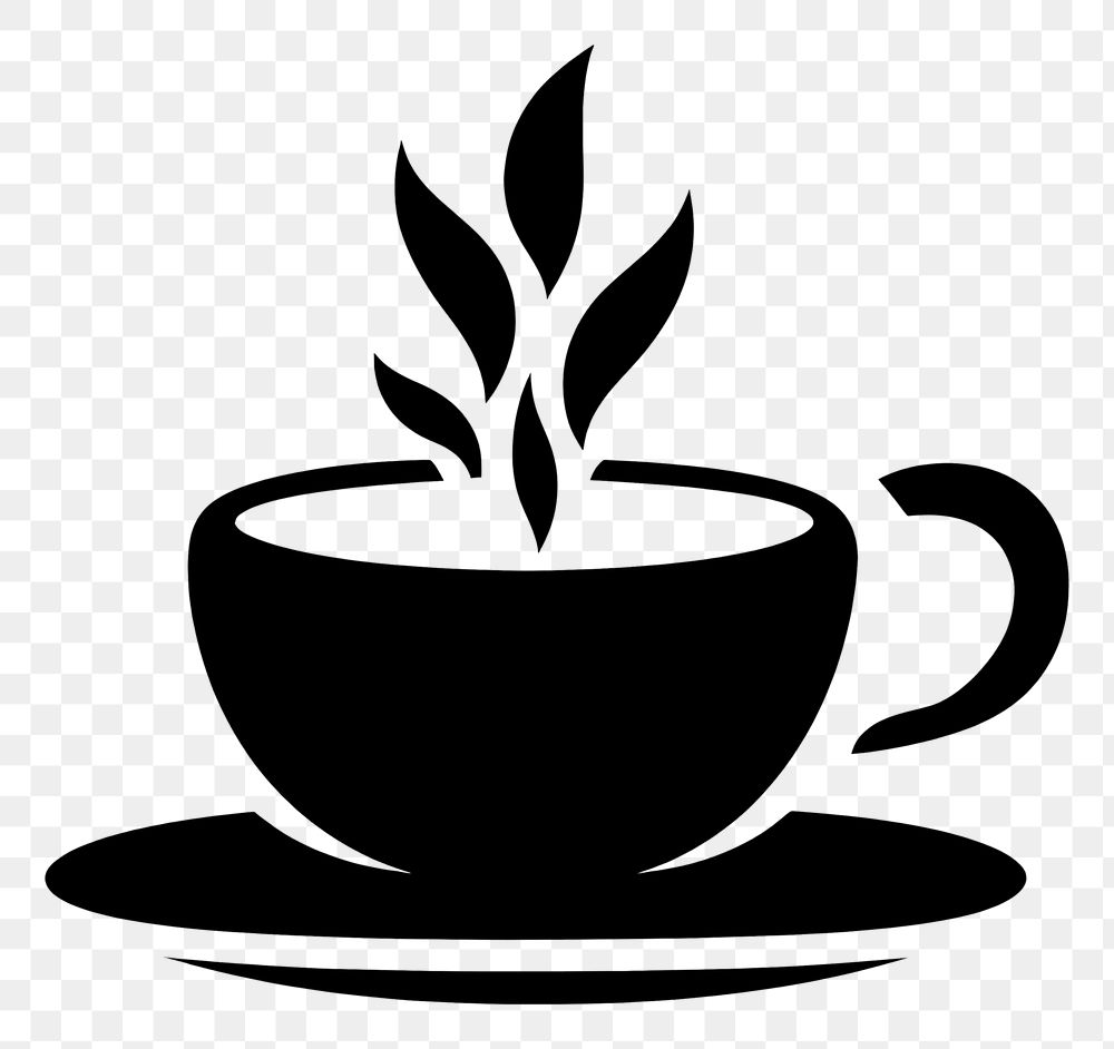 PNG Tea logo icon coffee drink black.