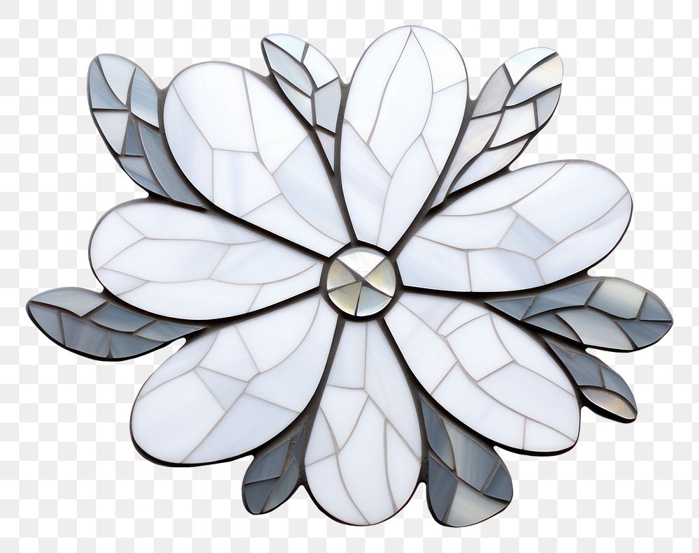 Mosaic tiles of white flower jewelry brooch chandelier.