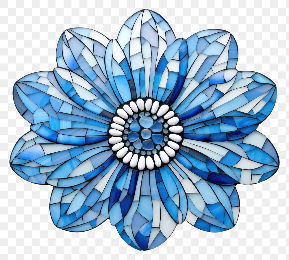 Mosaic tiles of blue flower art osteospermum creativity