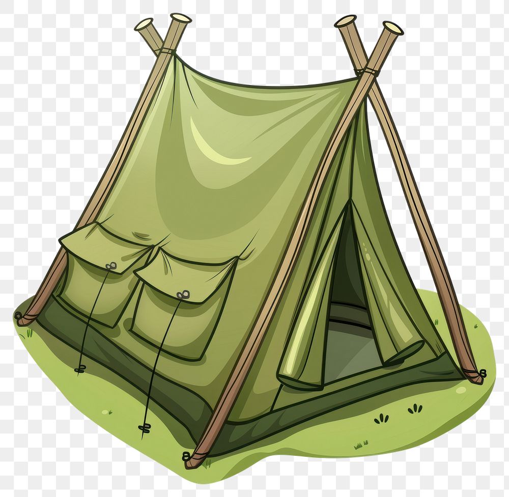 PNG Cartoon of tent camping relaxation recreation.