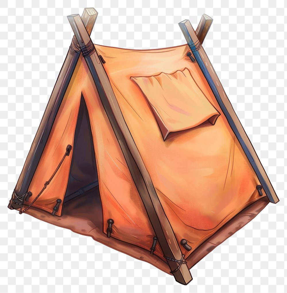 PNG Cartoon of tent architecture camping white background.