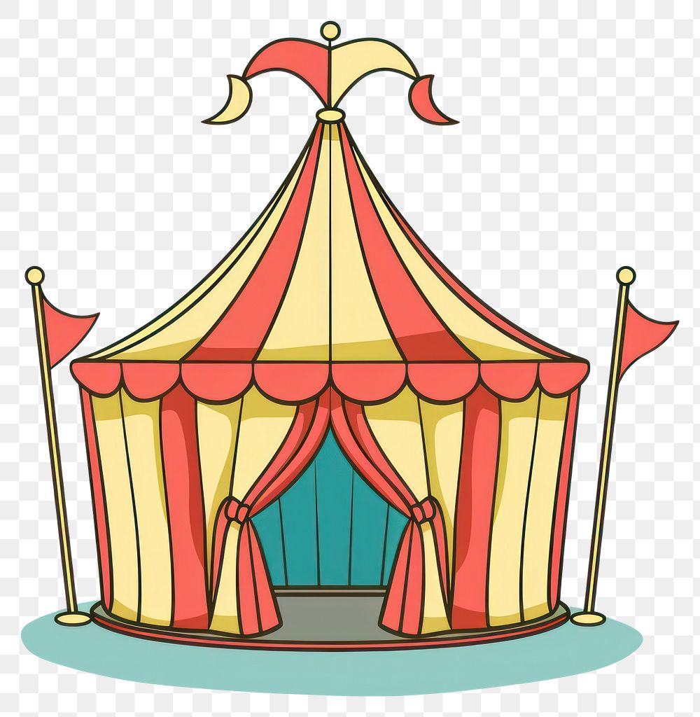 PNG Cartoon of tent architecture carousel circus.