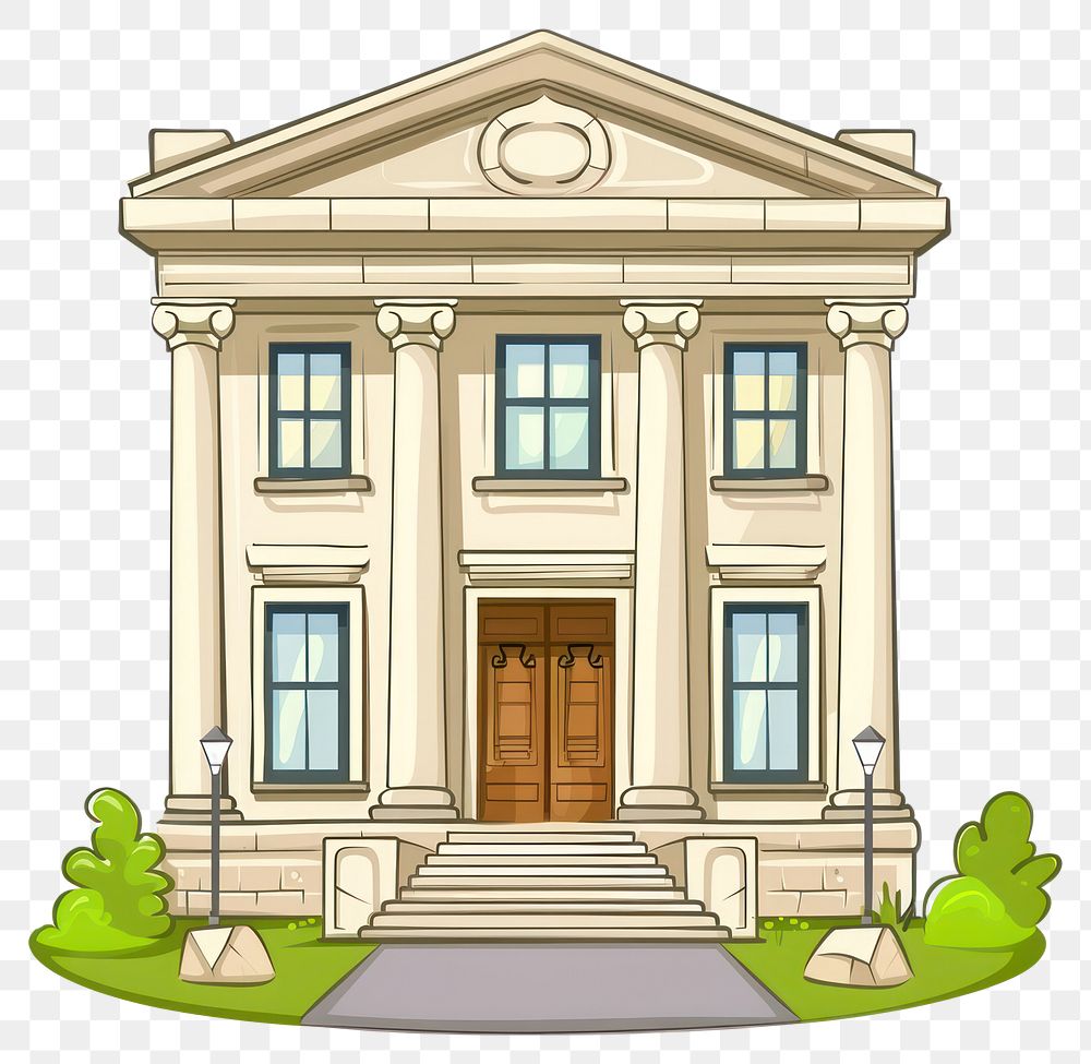 PNG Cartoon of art gallery architecture building house.