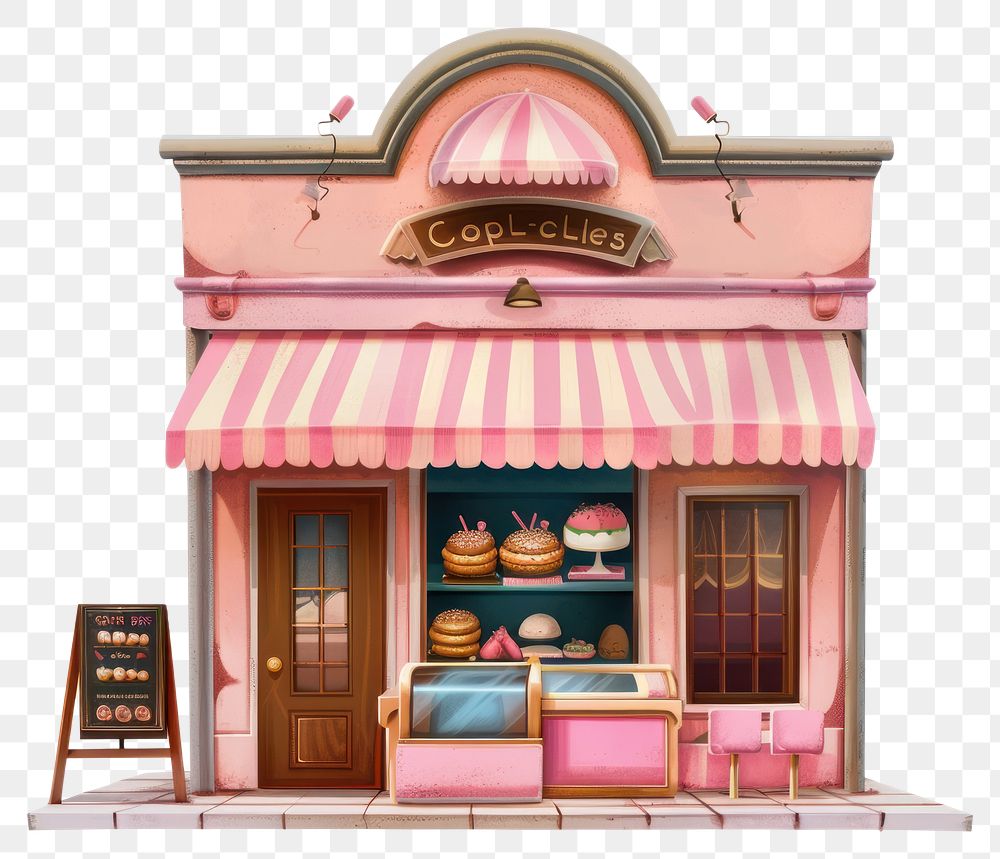 PNG Cartoon of bakery shop architecture building awning