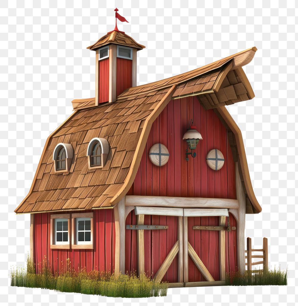 PNG Cartoon of barn architecture building outdoors.