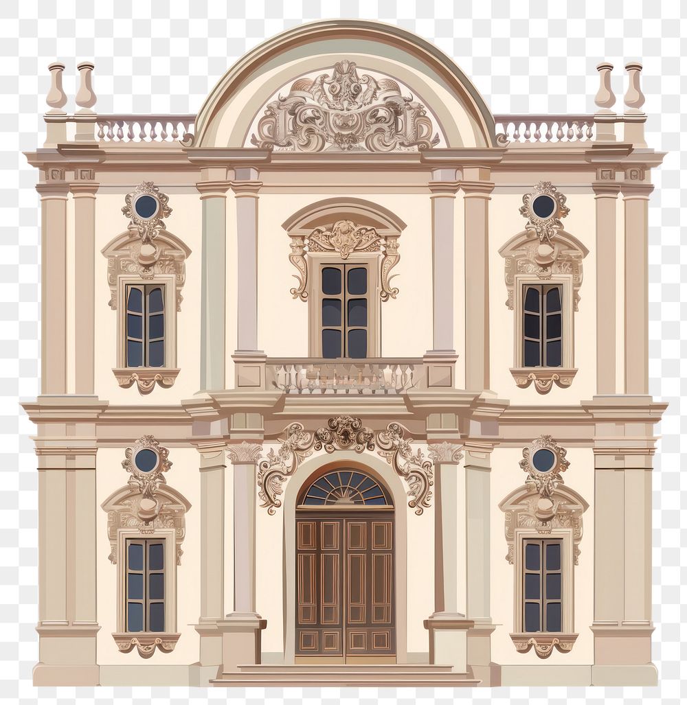 PNG Cartoon of baroque architecture building house