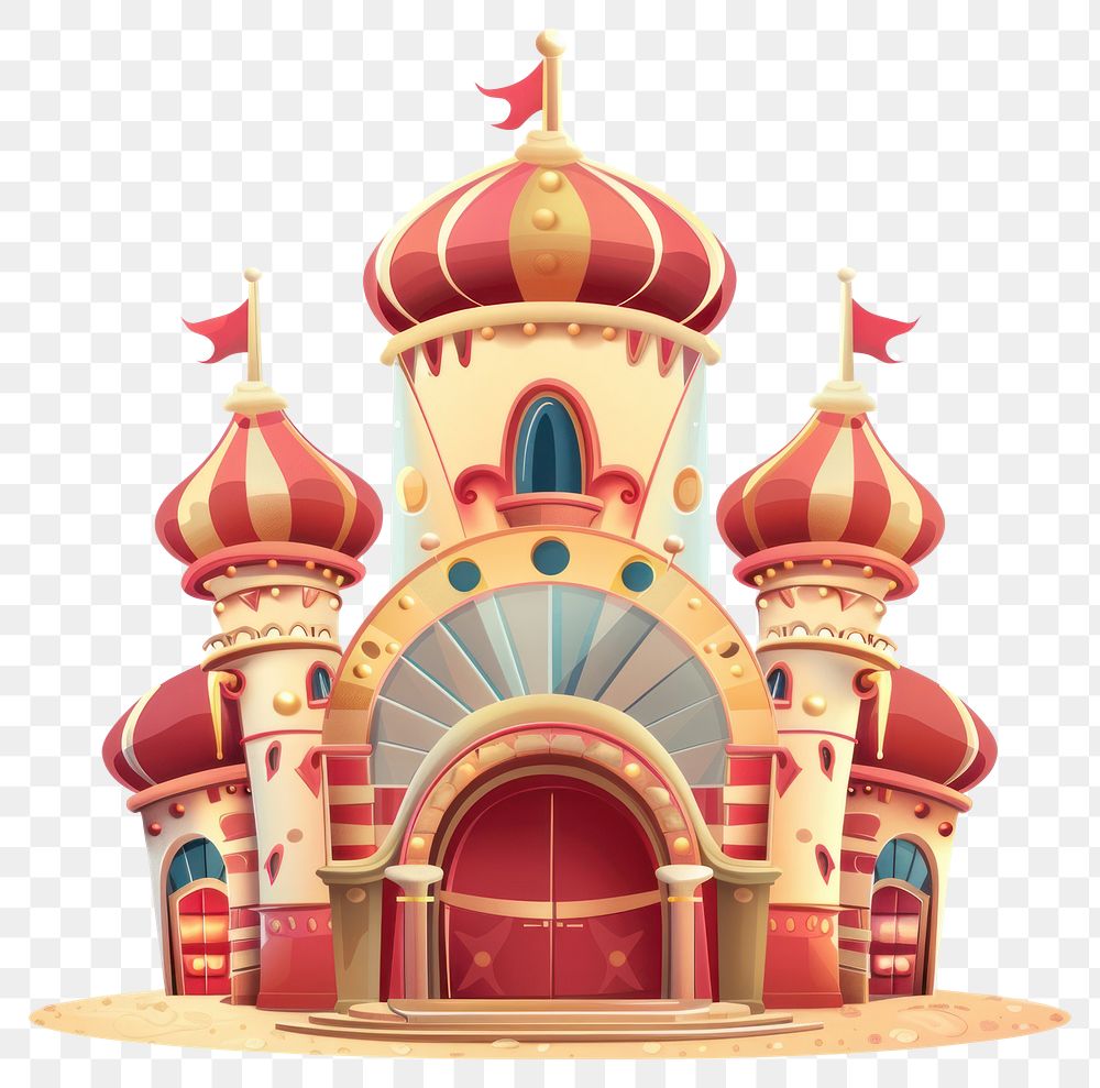 PNG Cartoon of circus architecture building white background