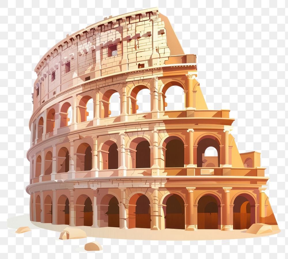 PNG Cartoon of colosseum architecture building amphitheater.