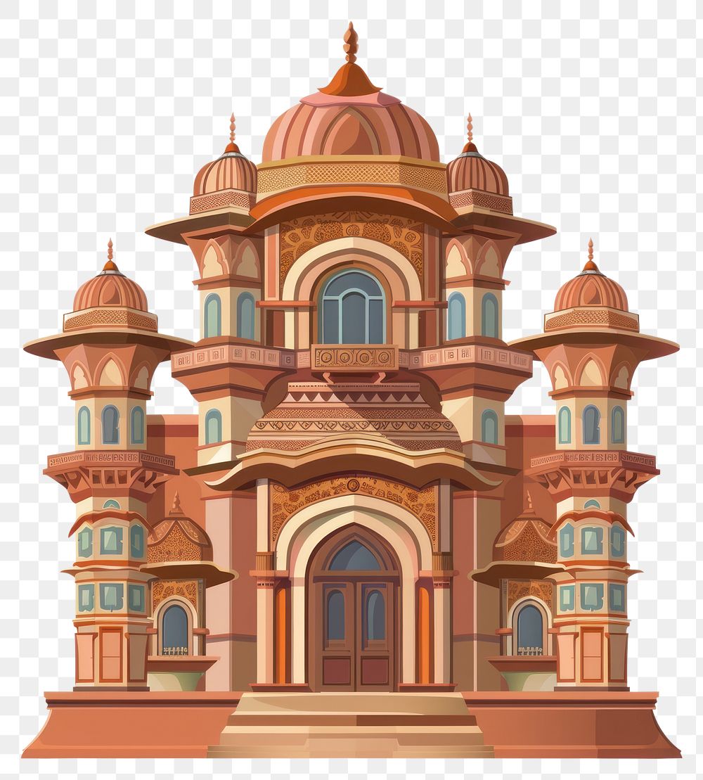 PNG Cartoon of india architecture building dome.