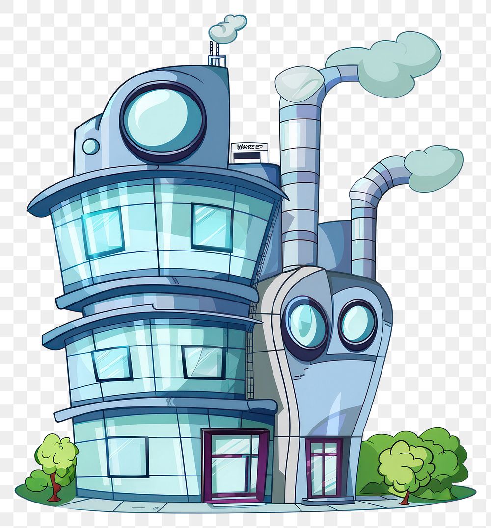 PNG Cartoon of laboratory architecture building lighthouse.