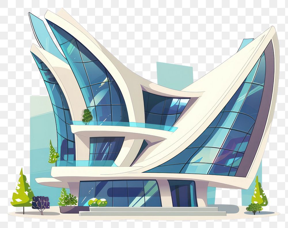 PNG Cartoon of modern architecture building sketch city.