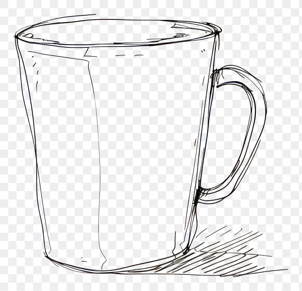 PNG Hand drawn of mug drawing sketch cartoon.
