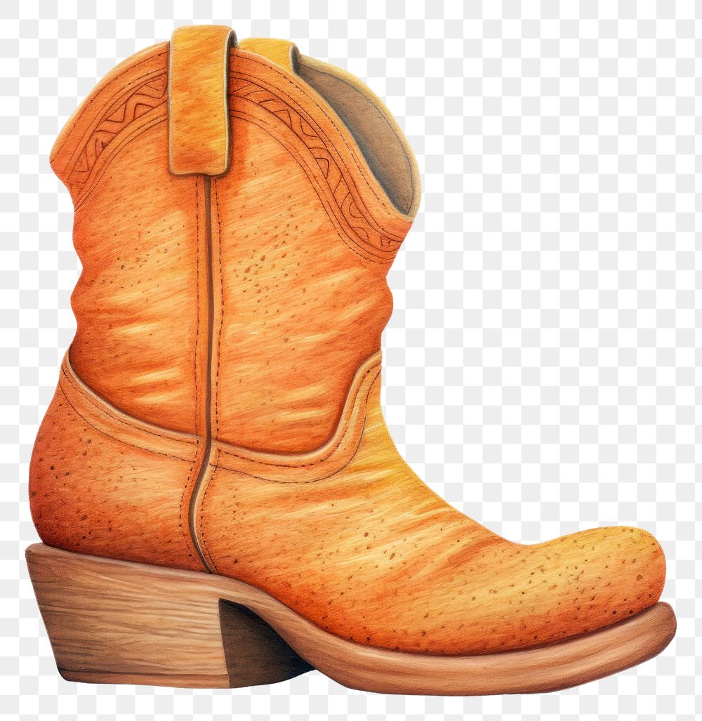 PNG Cowboy boot footwear shoe white background.