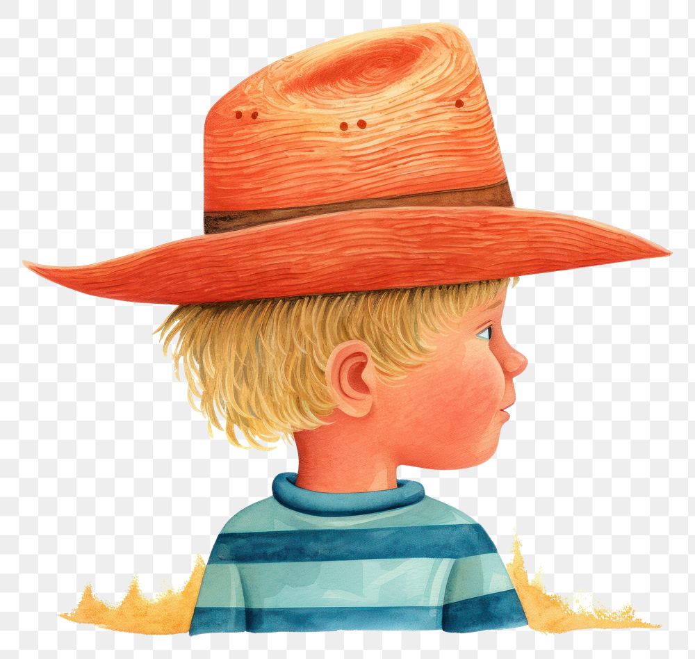 PNG Toddler wearing cowboy hat white background headwear sombrero.