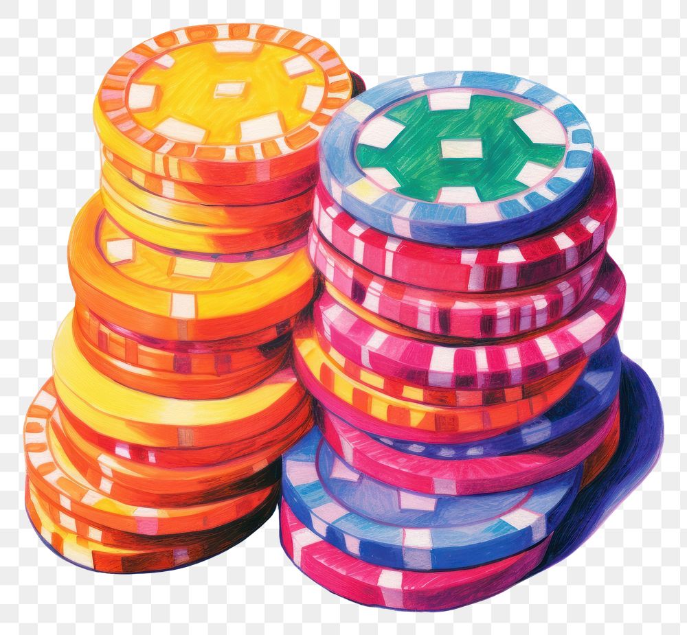 PNG Casino chips gambling game white background.