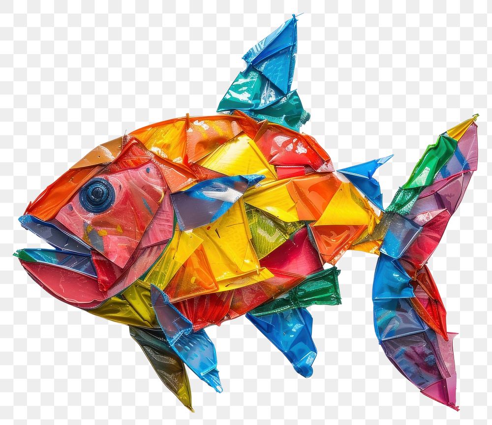 PNG Tuna made from polyethylene origami animal fish.